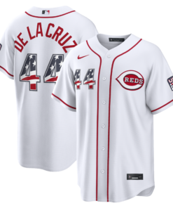Unisex Cincinnati Reds Elly De La Cruz White USA 250 Fourth of July Home Graphic Baseball Jersey for Baseball Fans
