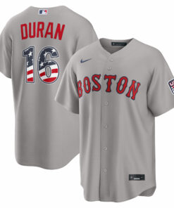 Unisex Boston Red Sox Jarren Duran Gray USA 250 Fourth of July Road Graphic Baseball Jersey for Baseball Fans
