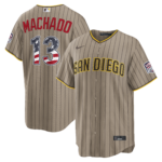Unisex San Diego Padres Manny Machado Sand USA 250 Fourth of July Alternate Graphic Baseball Jersey for Baseball Fans