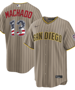 Unisex San Diego Padres Manny Machado Sand USA 250 Fourth of July Alternate Graphic Baseball Jersey for Baseball Fans