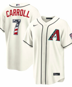 Unisex Arizona Diamondbacks Corbin Carroll Cream USA 250 Fourth of July Home Graphic Baseball Jersey for Baseball Fans