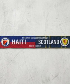 Global Soccer Event 2026 Haiti Vs Scotland Football Scarf Vibrant Contrast