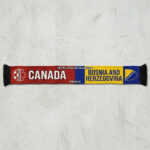 Global Soccer Event 2026 Canada Vs Bosnia And Herzegovina Football Scarf Red Blue