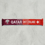 Global Soccer Event 2026 Qatar Vs Switzerland Football Scarf Bold Lettering