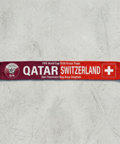 Global Soccer Event 2026 Qatar Vs Switzerland Football Scarf Bold Lettering