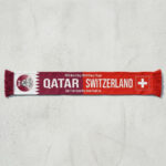 Global Soccer Event 2026 Qatar Vs Switzerland Football Scarf Fringed Ends