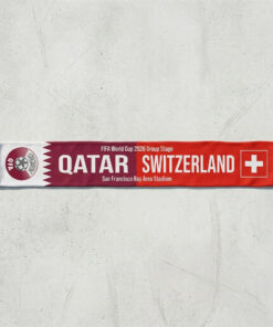 Global Soccer Event 2026 Qatar Vs Switzerland Football Scarf Fringed Ends