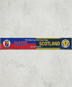 Global Soccer Event 2026 Haiti Vs Scotland Football Scarf Bold Typography