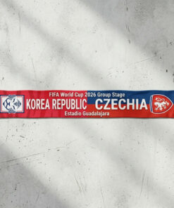 Global Soccer Event 2026 Korea Republic Vs Czechia Football Scarf Dual Tone