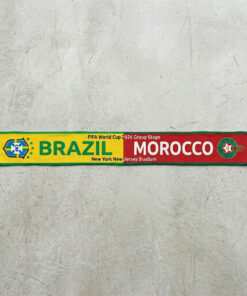 Global Soccer Event 2026 Brazil Vs Morocco Football Scarf Vibrant Print
