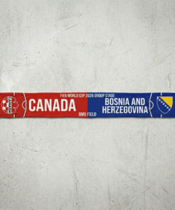 Global Soccer Event 2026 Canada Vs Bosnia And Herzegovina Football Scarf Fringed Ends