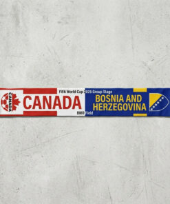Global Soccer Event 2026 Canada Vs Bosnia And Herzegovina Football Scarf Bold Typography