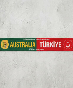 Global Soccer Event 2026 Australia Vs Turkey Football Scarf Vibrant Contrast
