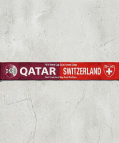 Global Soccer Event 2026 Qatar Vs Switzerland Football Scarf Vertical Split