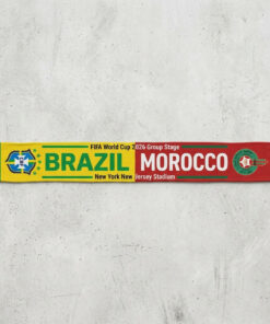 Global Soccer Event 2026 Brazil Vs Morocco Football Scarf Bold Lettering