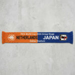 Global Soccer Event 2026 Netherlands Vs Japan Football Scarf Fringed Ends
