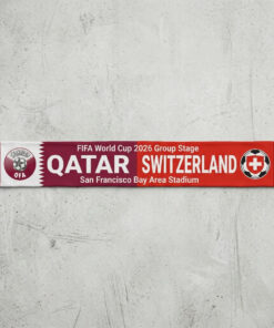 Global Soccer Event 2026 Qatar Vs Switzerland Football Scarf Maroon Scarlet
