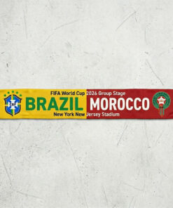 Global Soccer Event 2026 Brazil Vs Morocco Football Scarf Fringed Ends