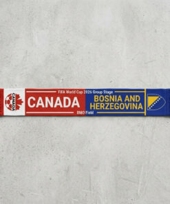 Global Soccer Event 2026 Canada Vs Bosnia And Herzegovina Football Scarf Symmetrical Layout