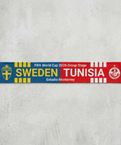 Global Soccer Event 2026 Sweden Vs Tunisia Football Scarf National Crests
