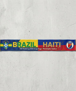 Global Soccer Event 2026 Brazil Vs Haiti Football Scarf Blue Red
