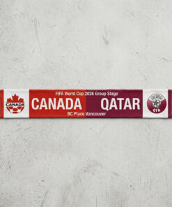 Global Soccer Event 2026 Canada Vs Qatar Football Scarf Split Design