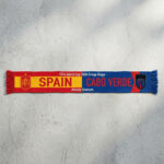 Global Soccer Event 2026 Spain Vs Cabo Verde Football Scarf Symmetrical Layout