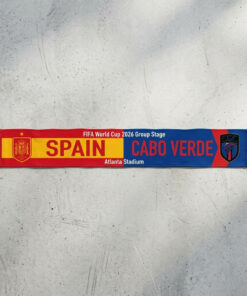 Global Soccer Event 2026 Spain Vs Cabo Verde Football Scarf Symmetrical Layout