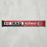 Global Soccer Event 2026 Iraq Vs Norway Football Scarf Gold Fringes