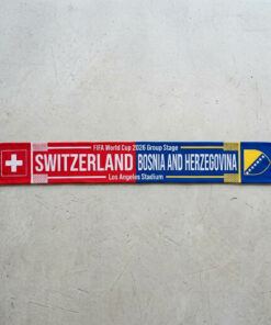 Global Soccer Event 2026 Switzerland Vs Bosnia And Herzegovina Football Scarf Dual Crest