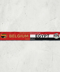Global Soccer Event 2026 Belgium Vs Egypt Football Scarf Satin Finish