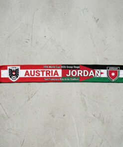 Global Soccer Event 2026 Austria Vs Jordan Football Scarf Bold Typography
