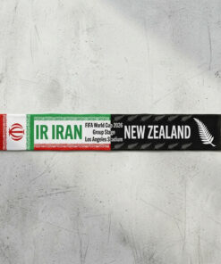 Global Soccer Event 2026 IR Iran Vs New Zealand Football Scarf Silver Fern