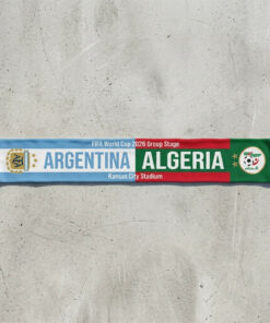 Global Soccer Event 2026 Argentina Vs Algeria Football Scarf Two Tone