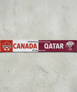 Global Soccer Event 2026 Canada Vs Qatar Football Scarf Vancouver Edition