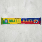 Global Soccer Event 2026 Brazil Vs Haiti Football Scarf Split Colors