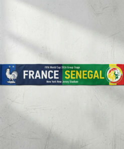 Global Soccer Event 2026 France Vs Senegal Football Scarf Navy Green