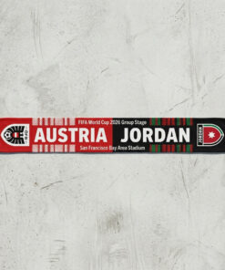 Global Soccer Event 2026 Austria Vs Jordan Football Scarf Red Green