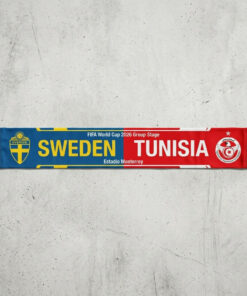 Global Soccer Event 2026 Sweden Vs Tunisia Football Scarf Fringed Ends