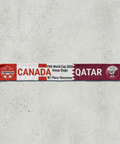 Global Soccer Event 2026 Canada Vs Qatar Football Scarf Jagged Edge