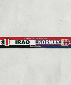 Global Soccer Event 2026 Iraq Vs Norway Football Scarf White Red