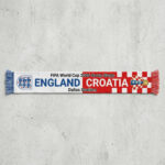 Global Soccer Event 2026 England Vs Croatia Football Scarf White Blue