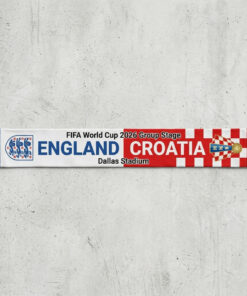 Global Soccer Event 2026 England Vs Croatia Football Scarf White Blue