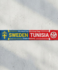 Global Soccer Event 2026 Sweden Vs Tunisia Football Scarf Contrast Color
