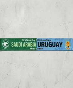 Global Soccer Event 2026 Saudi Arabia Vs Uruguay Football Scarf Split Design