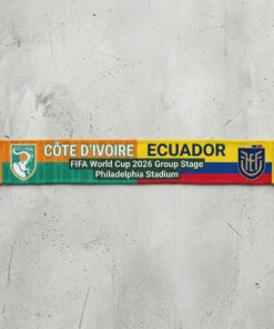 Global Soccer Event 2026 Côte D’Ivoire Vs Ecuador Football Scarf Fringed Edge