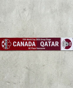 Global Soccer Event 2026 Canada Vs Qatar Football Scarf Zigzag Border