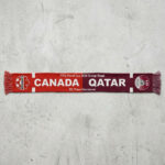 Global Soccer Event 2026 Canada Vs Qatar Football Scarf White Maroon