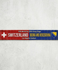 Global Soccer Event 2026 Switzerland Vs Bosnia And Herzegovina Football Scarf Bold Text