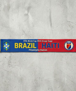 Global Soccer Event 2026 Brazil Vs Haiti Football Scarf Half Design